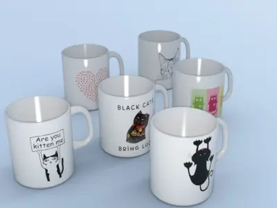 special cat colection Low-poly 3D model