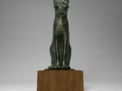 Bastet Realistic egyptian cat statue 3D model