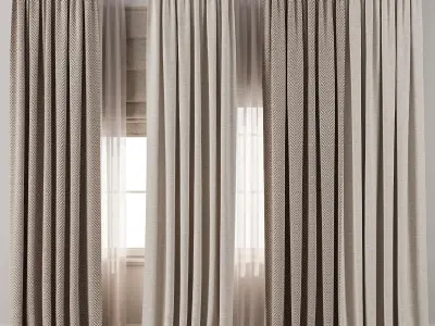 Curtain with Roman 53 3D model