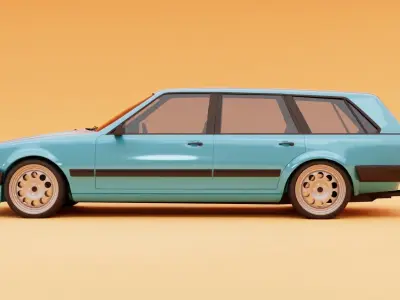 80s estate car 3D model