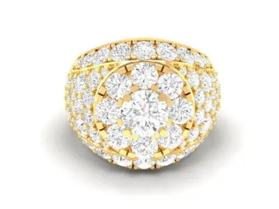 Luxury Multi Layer Diamond Statement Ring for Men 157 3D print model