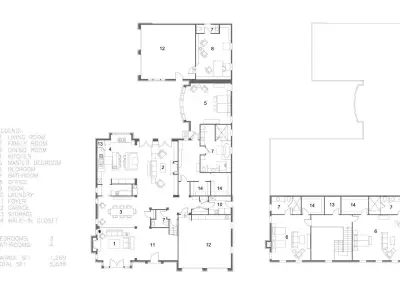 2 story large modern house with cad floor plan 3D model