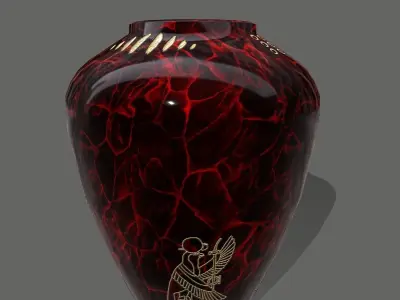 vase set egyptian Low-poly 3D model