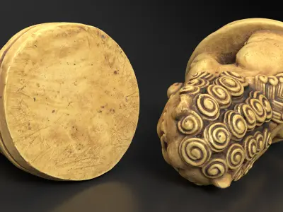 Fu Dog Statue -  Chinese Guardian Lion Low-poly 3D model