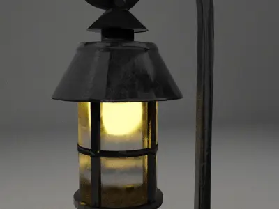 Vintage Single light Black Metal  Lamp Free low-poly 3D model