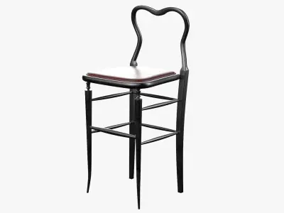 High Chair Clerks Chair No 9 Black Metal Version 3D model