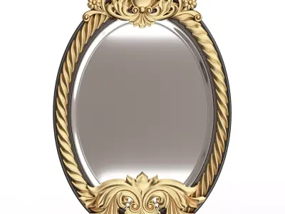 Carved Classic Mirror 011 Low-poly 3D model