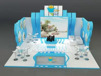  Booth Exhibition Stand a163 3D model