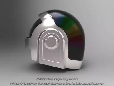 Daft Punk helmet model and tutorial Free 3D model