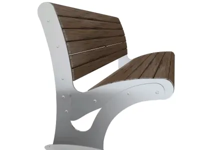 Bench Outdoor Garden Benches Low-poly 3D model