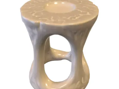 Stylized Wooden Stools Collection Low-poly 3D model