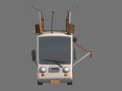 Stylized Cartoon Food Van or Food Truck 3D model