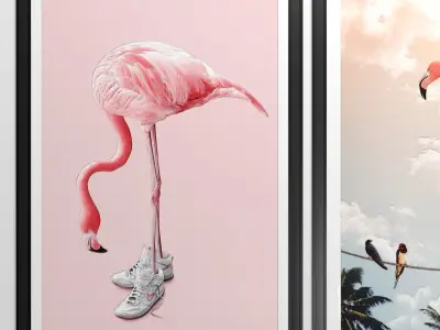 Art Frames 151- Flamingos 3D model