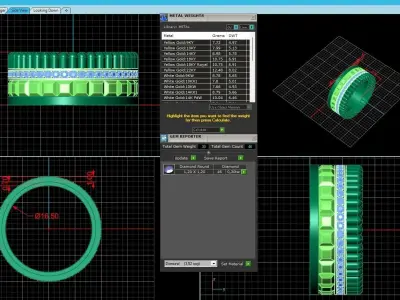 Quatre radiant edition wedding band style All sizes collection 3D print model