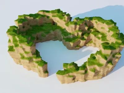 Love Hills heart shape terrain landscape and WET effect 3D model