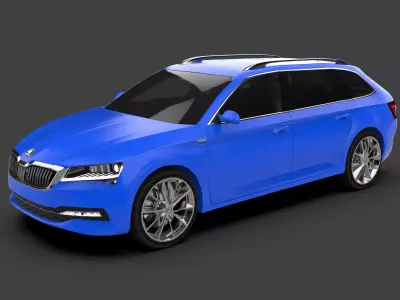 Skoda Superb 2019 Estate Sportline Exterior-Interior 3D model