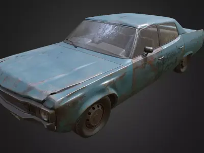 Rusty Car 1 Low-poly 3D model