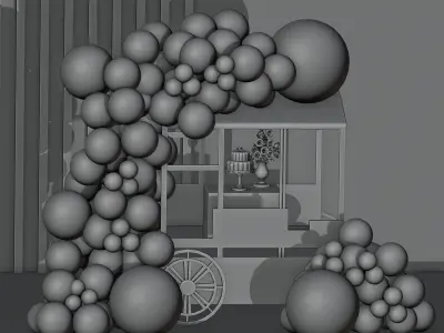 Party Balloons Birthday wedding anniversary Balloons decoration 3D model