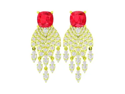 5827 luxury diamond earrings 3D print model