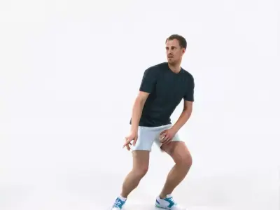 Mistery 08J Football Changing Direction Sports Man Low-poly 3D model