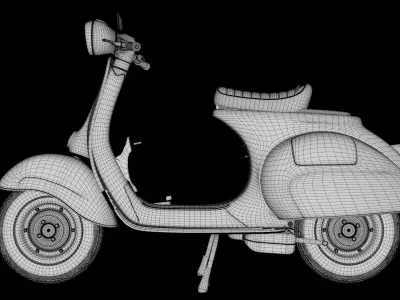 Vintage 1950s Vespa Low-poly 3D model