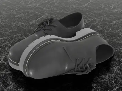 CLASSIC MENS 3D SHOES - LEATHER Low-poly 3D model