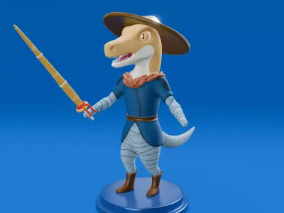 Lizard cute cartoony model  3D model