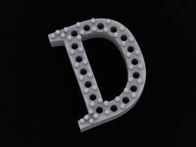 Letter D pendant 3D print model