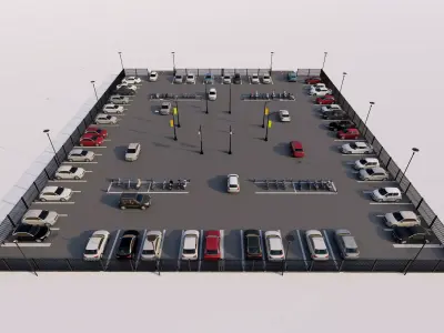 Parking-Parking Lot 3D model 14