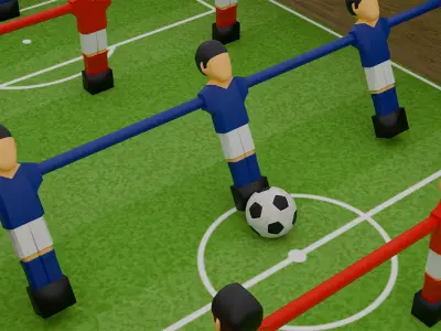 Stylized Foosball Game Ready UV Mapped Flat Color Characters Low-poly 3D model