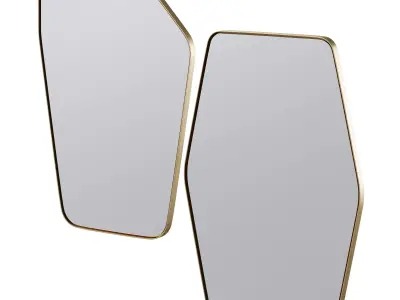 Wall Mirror Shape Brass by Kare Design 3D model