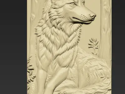 A Wolf in the Forest A127 3D print model