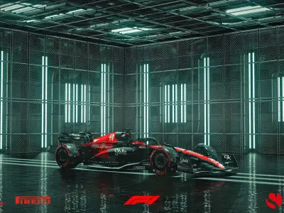 f1 alfa romeo team stake c43 Low-poly 3D model