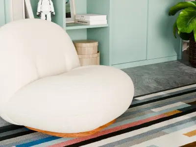  Blender creates living room home decoration renderings 3D model