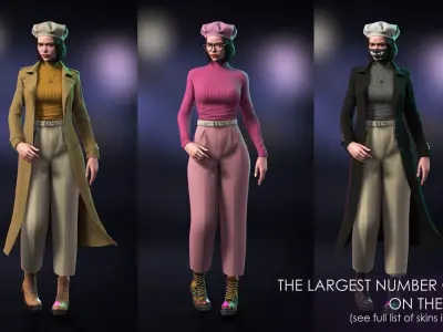 Streetwear Girl 2-14 - Street Wear Girls Pack Game-Ready Low-poly 3D model