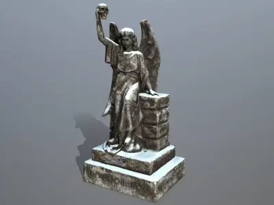 statue 2 of angel Low-poly 3D model