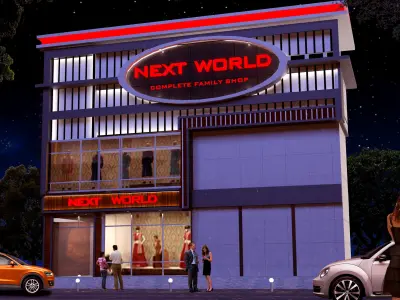 cummercial building Low-poly 3D model