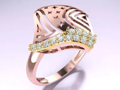 Diamond Ring - Womens Rings - GN120 Free 3D print model