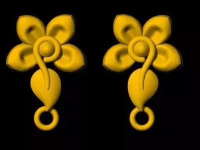 flower earrings 3dm file 3D print model