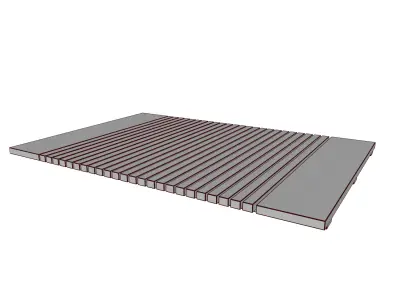 Wooden Bathroom Mat 3D model