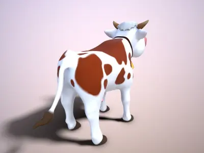 cartoon cow Low-poly 3D model