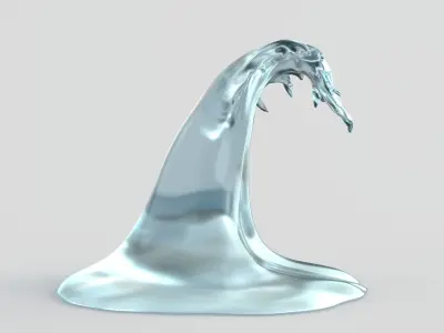 Waves ice sculpture 3D print model