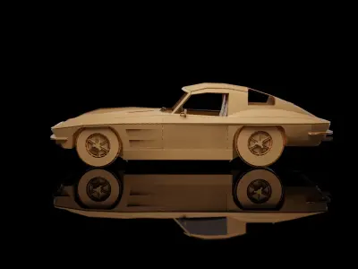 CHEVROLET CORVETTE C2 Sting Ray 1963 cardboard car 3D model