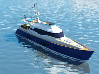  Luxury Ship Low Poly Low-poly 3D model