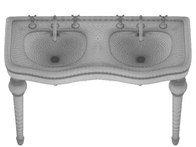  Drummonds double-Windemere-china wash basin 3D model