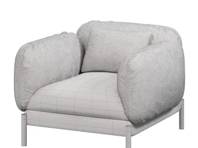 Tarantino Beige Velvet Armchair by Lorenza Bozzoli 3D model