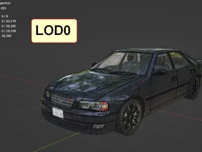 Toyota Chaiser 99 year Low-poly 3D model