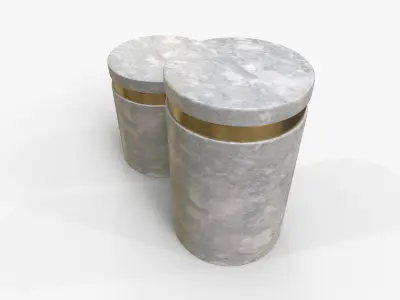 Canister Marble Set Low-poly 3D model