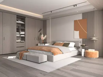 Modern Bedroom Scene 21 3D model