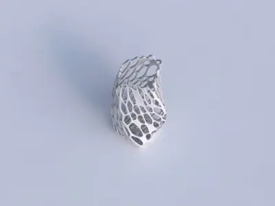 Vase twisted arc quadratic with cracked organic lattice  3D print model